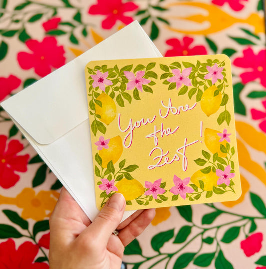 Zesty Lemon Thank You Cards – ‘You Are the Zest’ Greeting Gift for Him Her, or Friend