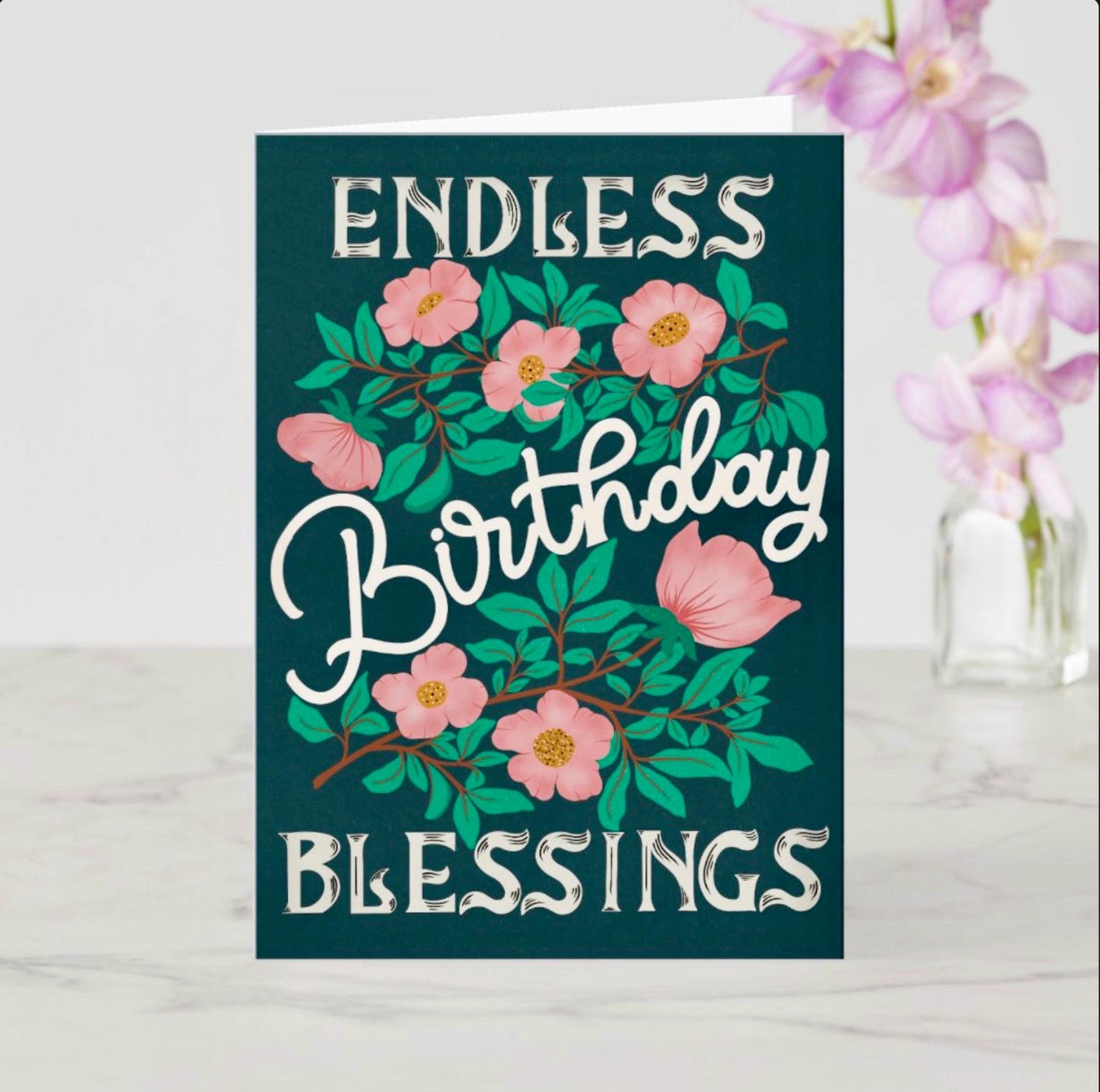 Personalized Floral Birthday Card – Handmade Greeting Gift Unique Birthday Card for Him/Her Wife Mom Dad Husband Daughter Son