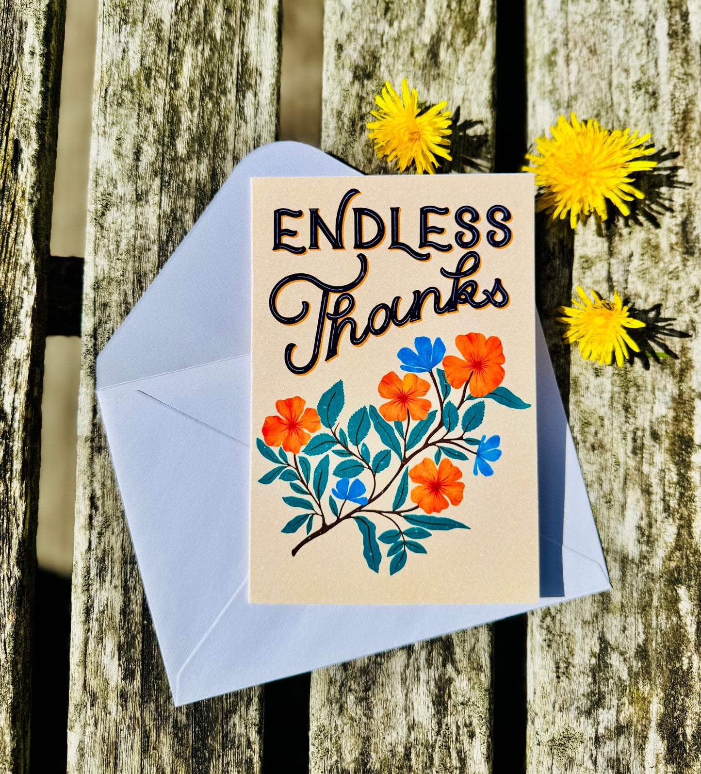 Endless Thanks Gift Card – Floral Thank You Handmade Appreciation Greeting Gift for Him, Her Mom Dad Grandma Grandpa & Friends