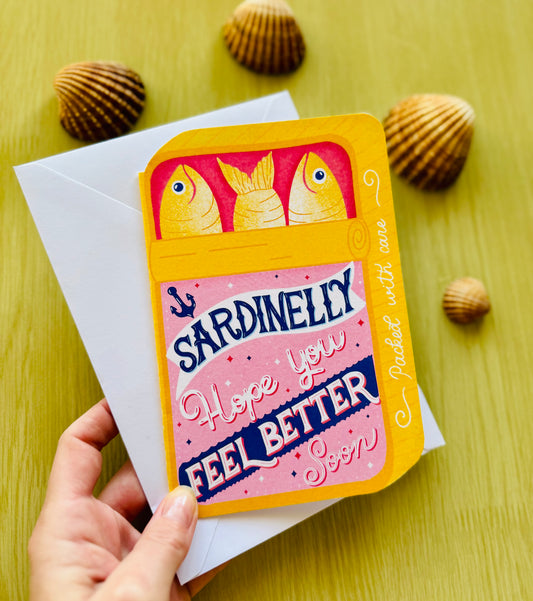 Sardinelly Feel Better Card | Funny Get Well Greeting