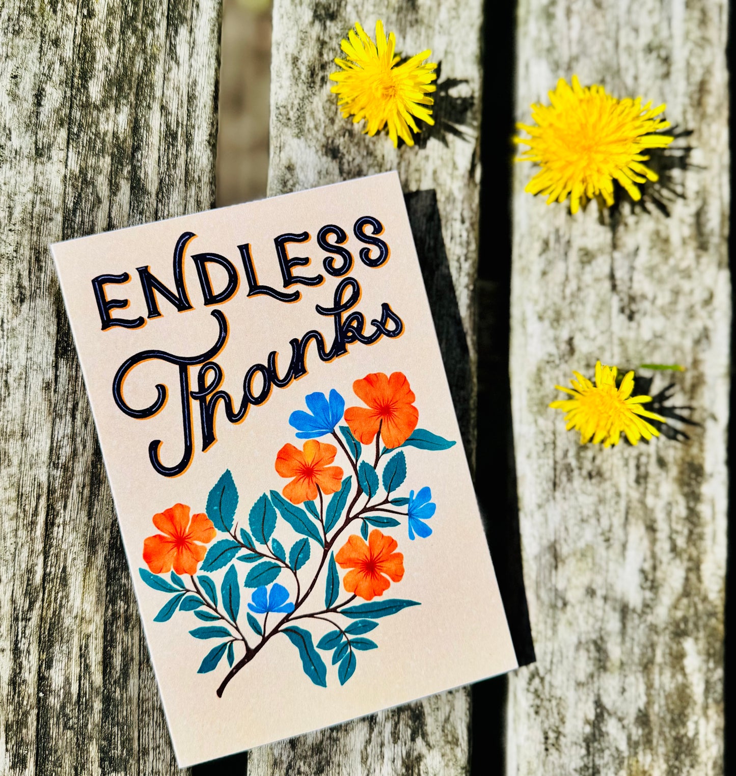 Endless Thanks Gift Card – Floral Thank You Handmade Appreciation Greeting Gift for Him, Her Mom Dad Grandma Grandpa & Friends