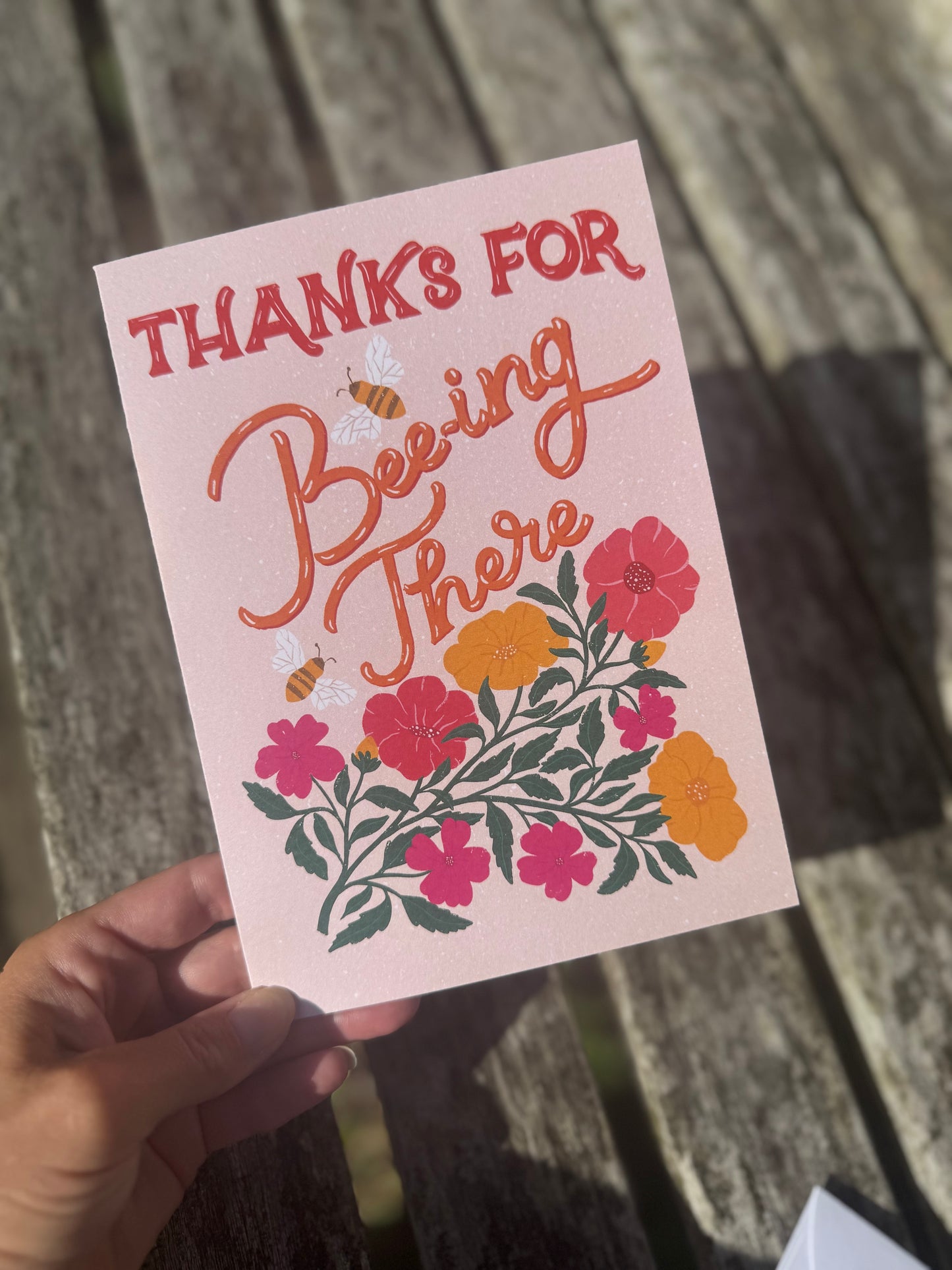 Thanks for Being There Bee Pun Thank You Greeting
