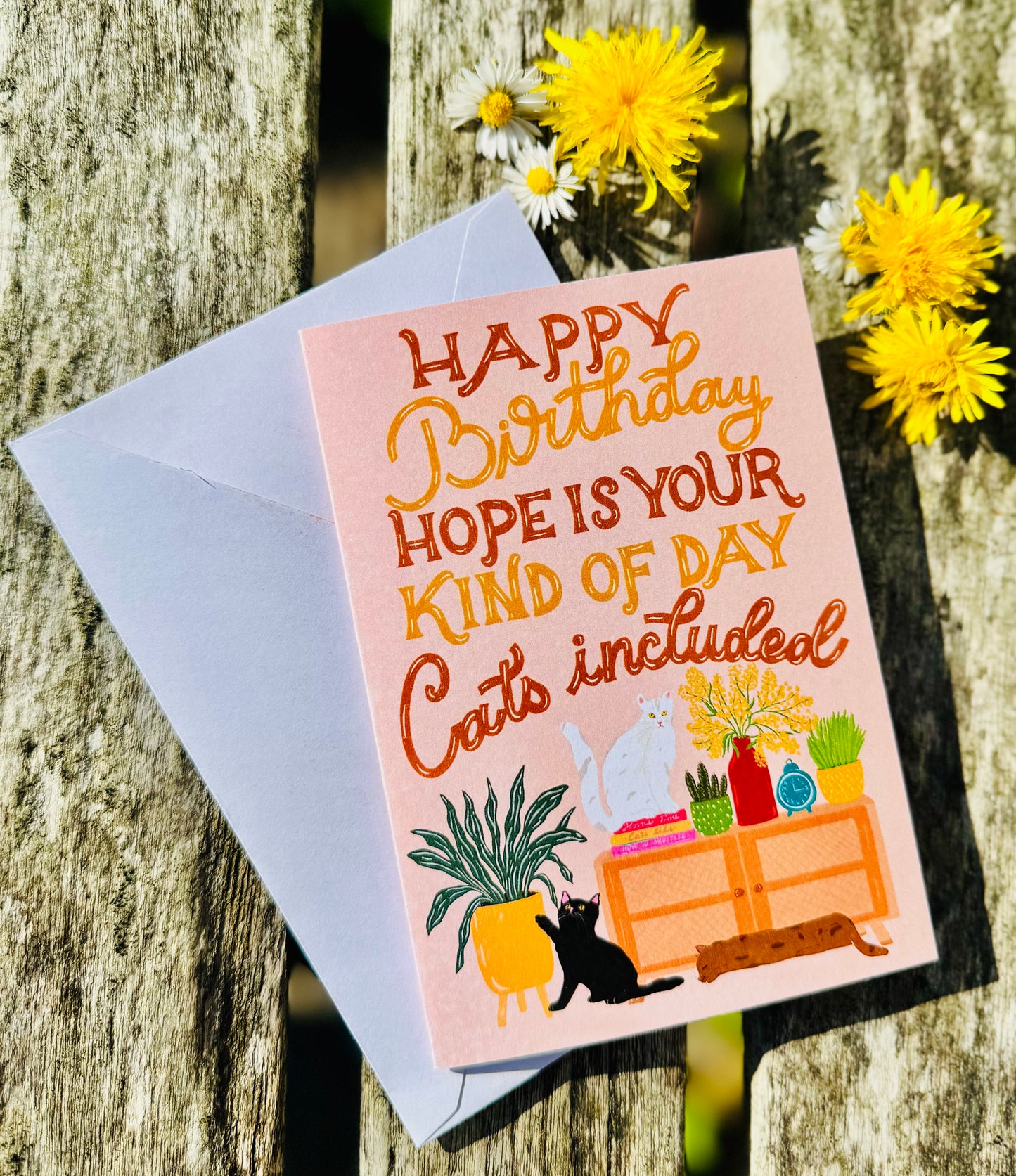 Cat Birthday Card for Cat Lover – Funny Cat Card – Cute Cats Greeting Card