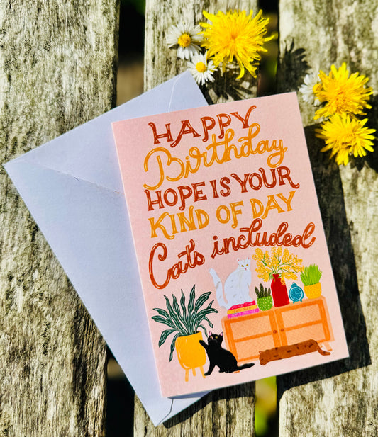 Cat Birthday Card for Cat Lover – Funny Cat Card – Cute Cats Greeting Card