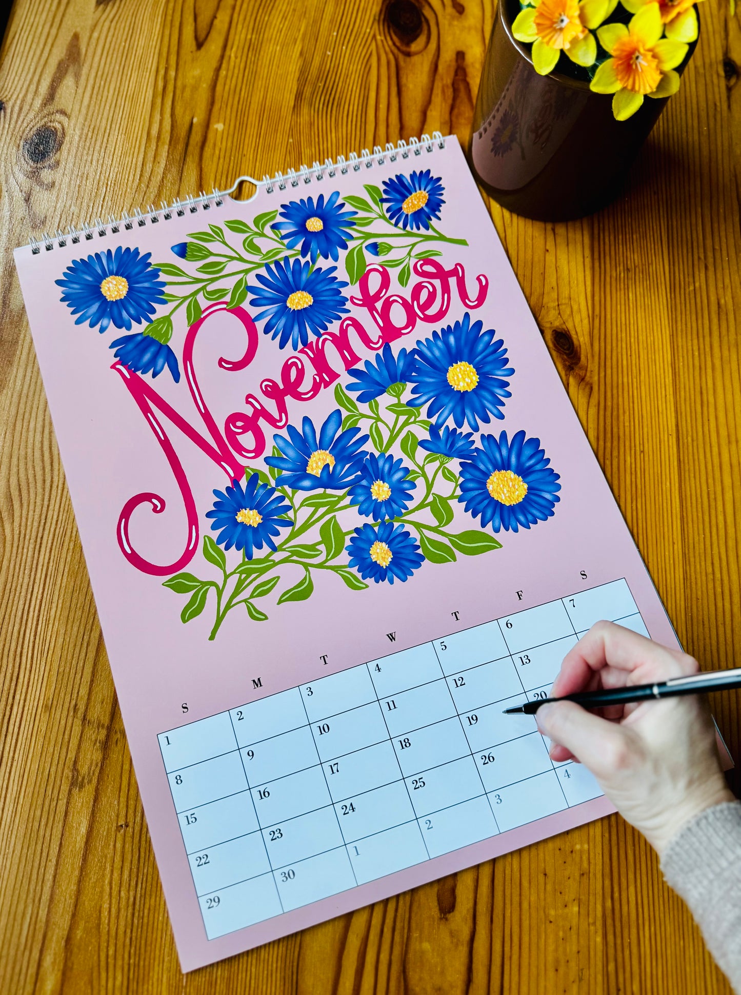 Botanical Floral Wall Calendar 2026 |Monthly Flower Illustrations | Gift for Gardener Friend or Mom