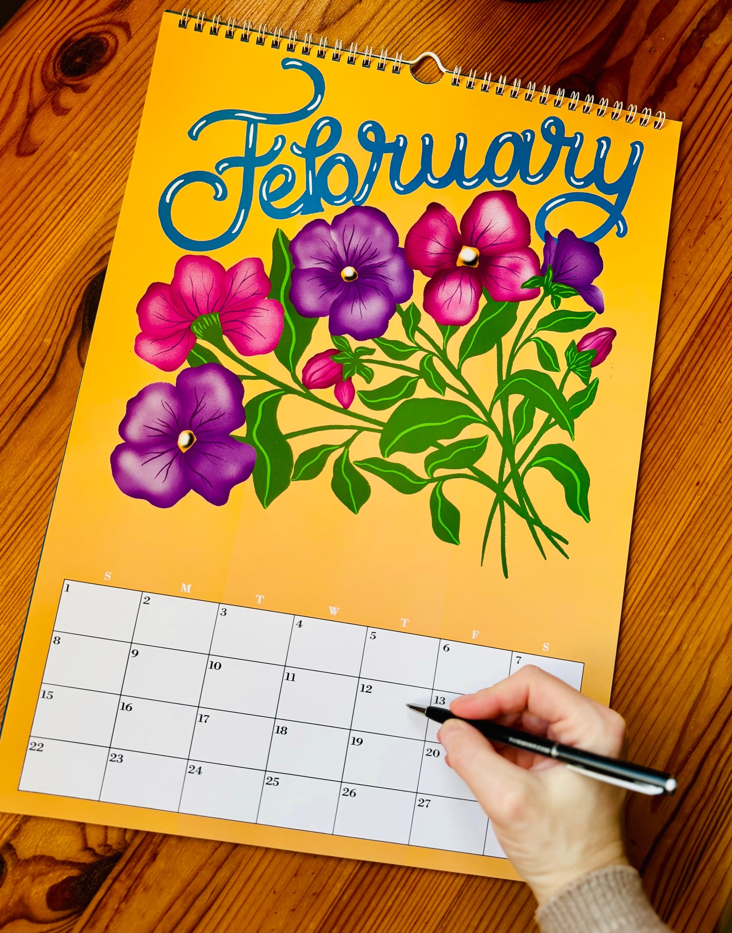 Botanical Floral Wall Calendar 2026 |Monthly Flower Illustrations | Gift for Gardener Friend or Mom