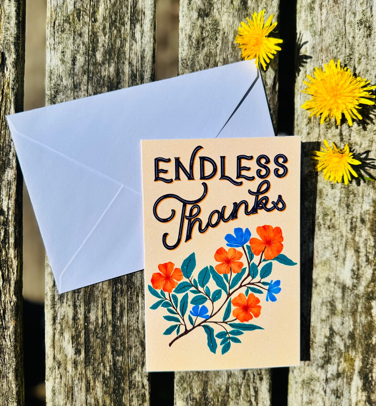 Endless Thanks Gift Card – Floral Thank You Handmade Appreciation Greeting Gift for Him, Her Mom Dad Grandma Grandpa & Friends