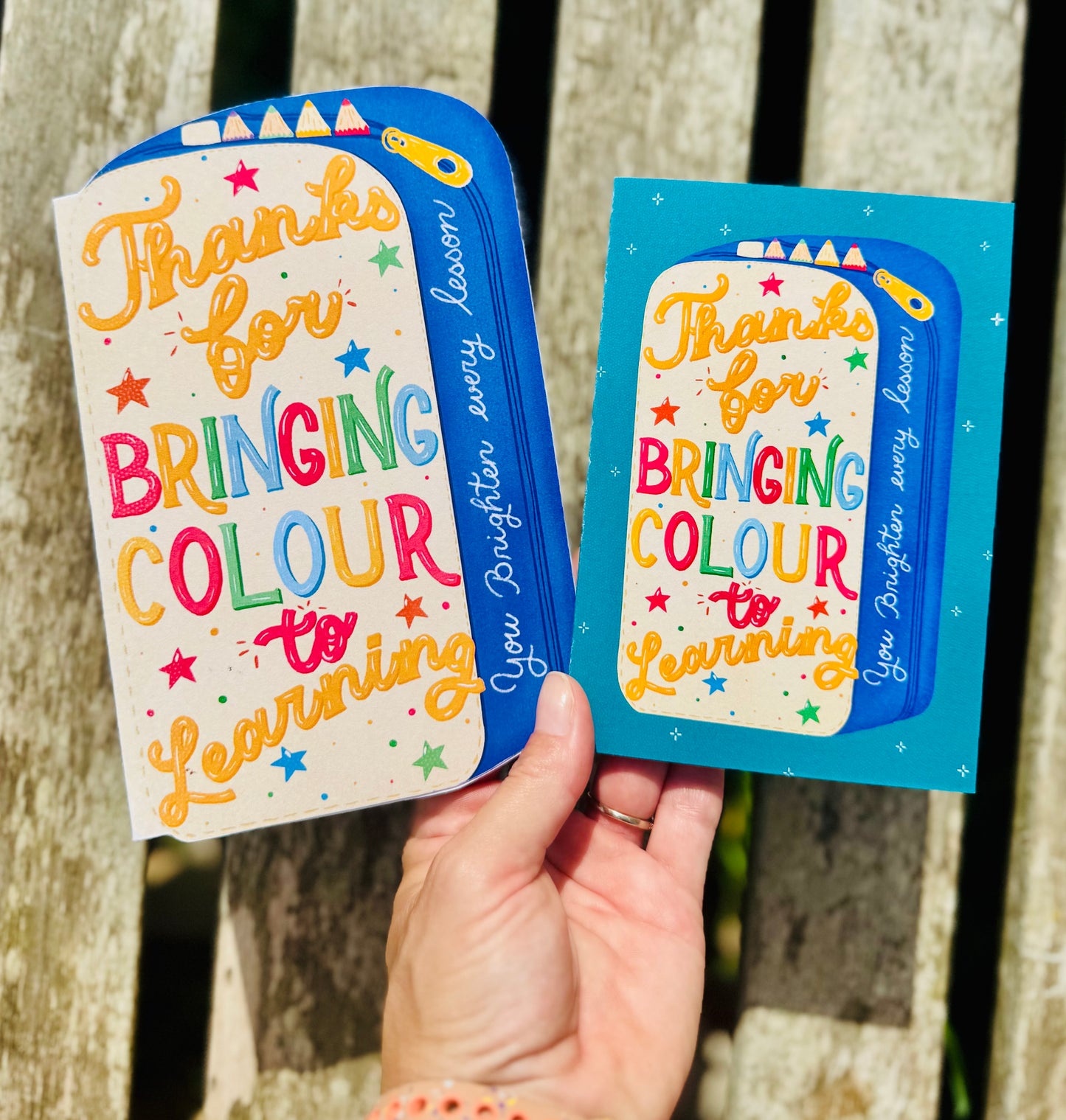 Pencil Case Shaped Card – Thanks for Bringing Colour to Learning | Unique Teacher Gift