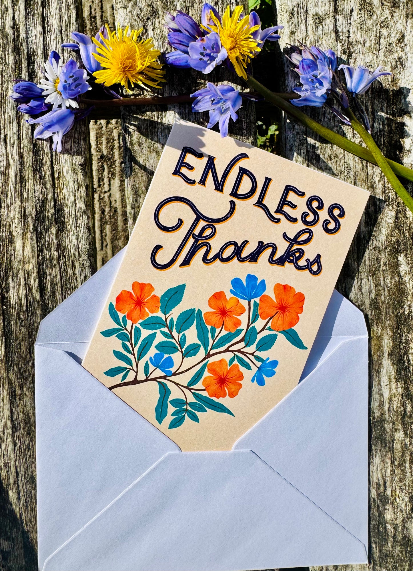 Endless Thanks Gift Card – Floral Thank You Handmade Appreciation Greeting Gift for Him, Her Mom Dad Grandma Grandpa & Friends