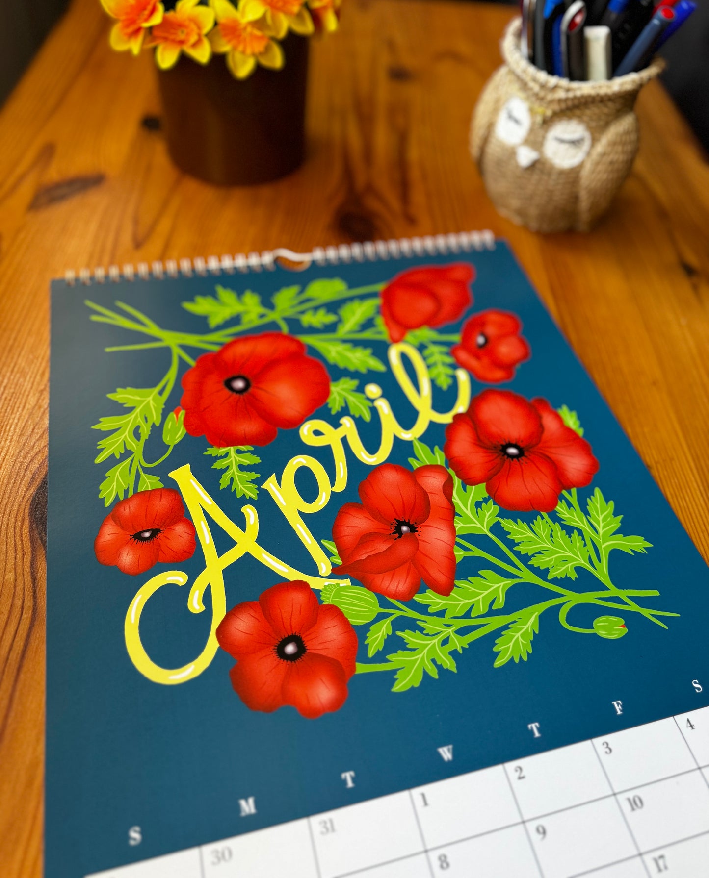 Botanical Floral Wall Calendar 2026 |Monthly Flower Illustrations | Gift for Gardener Friend or Mom