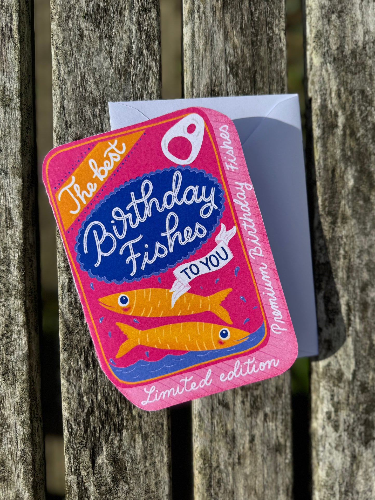 Funny Fish Pun Birthday Card – Sardine Tin Shape, Handmade