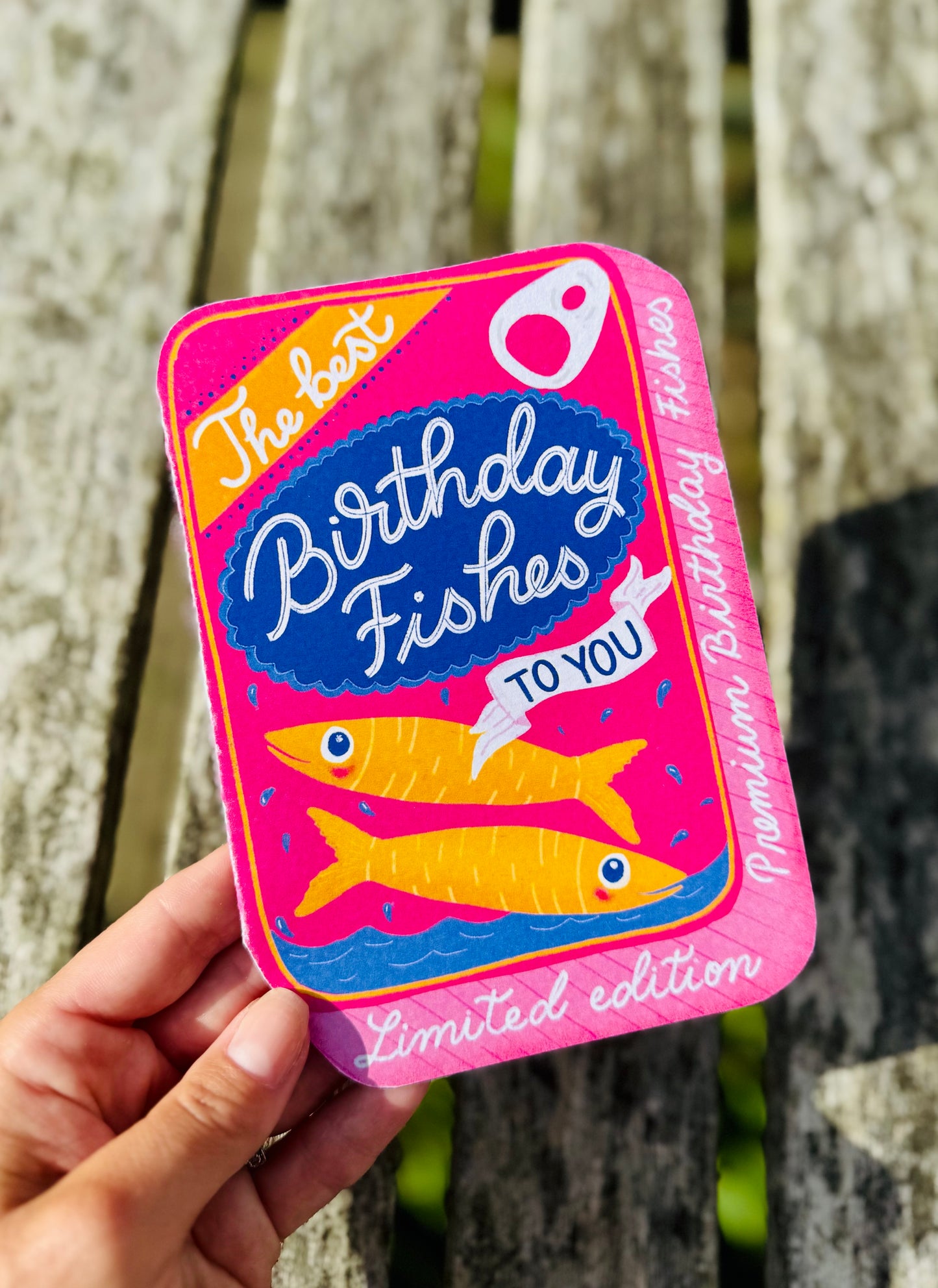 Funny Fish Pun Birthday Card – Sardine Tin Shape, Handmade