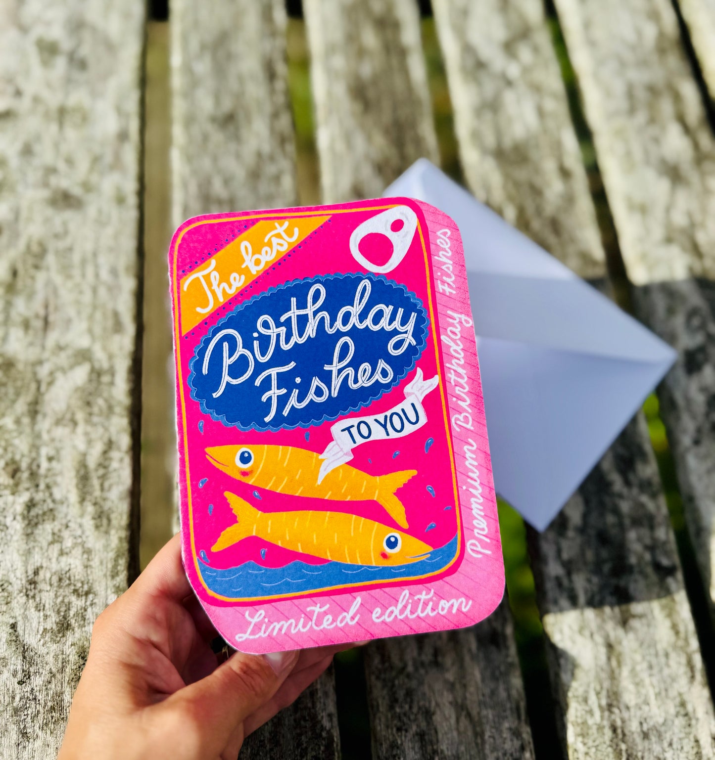 Funny Fish Pun Birthday Card – Sardine Tin Shape, Handmade