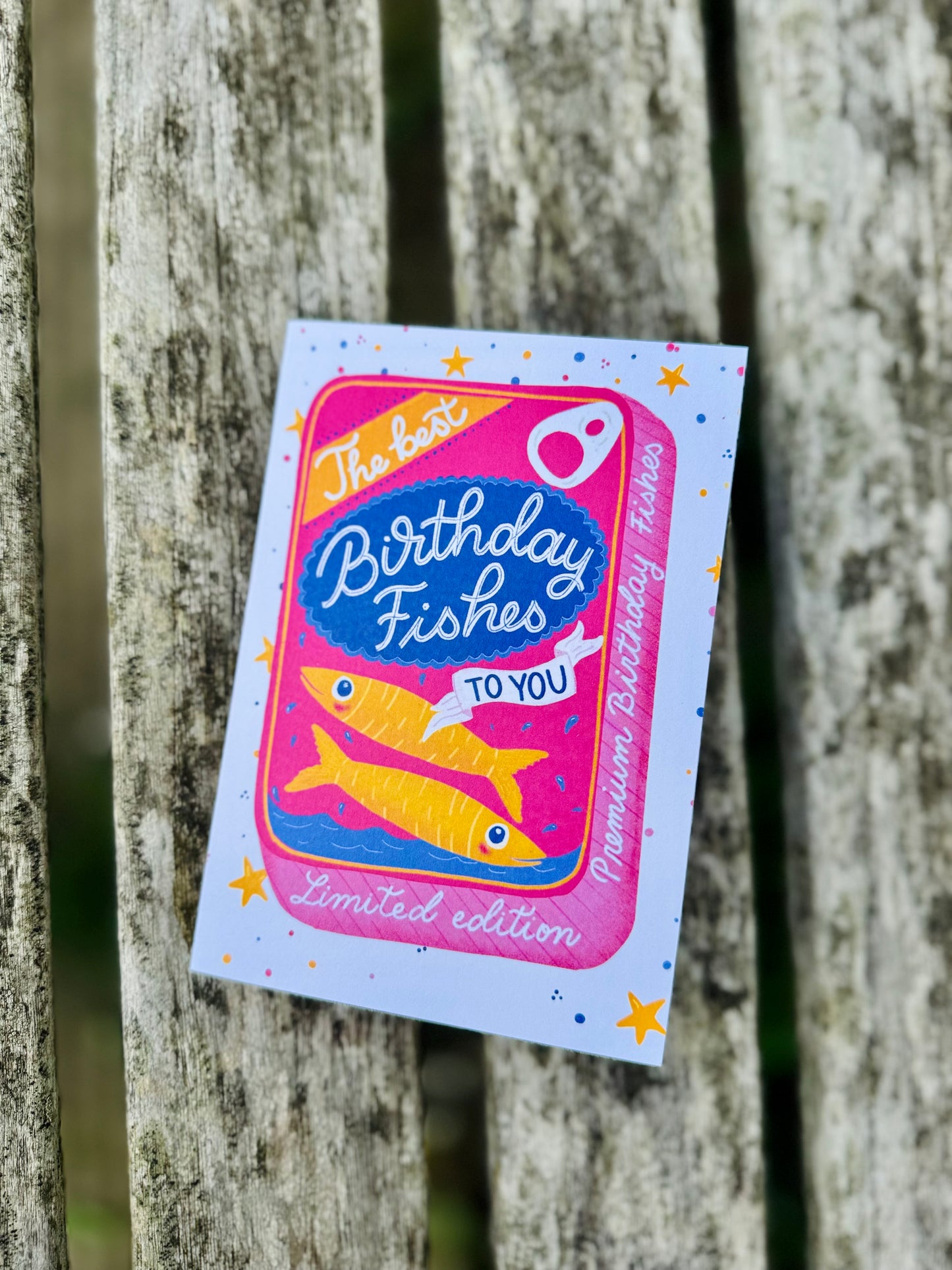 Funny Fish Pun Birthday Card – Sardine Tin Shape, Handmade
