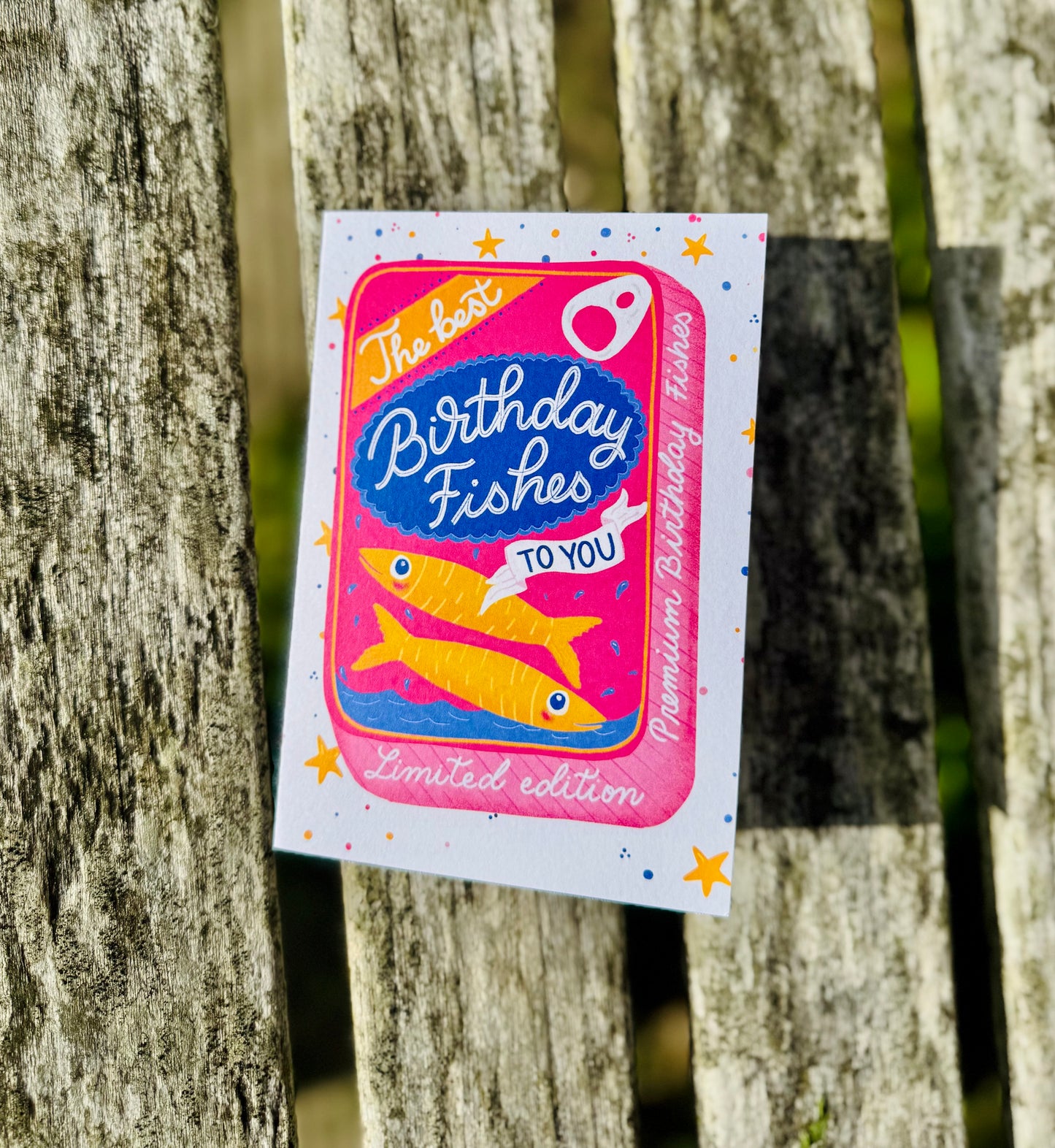 Funny Fish Pun Birthday Card – Sardine Tin Shape, Handmade