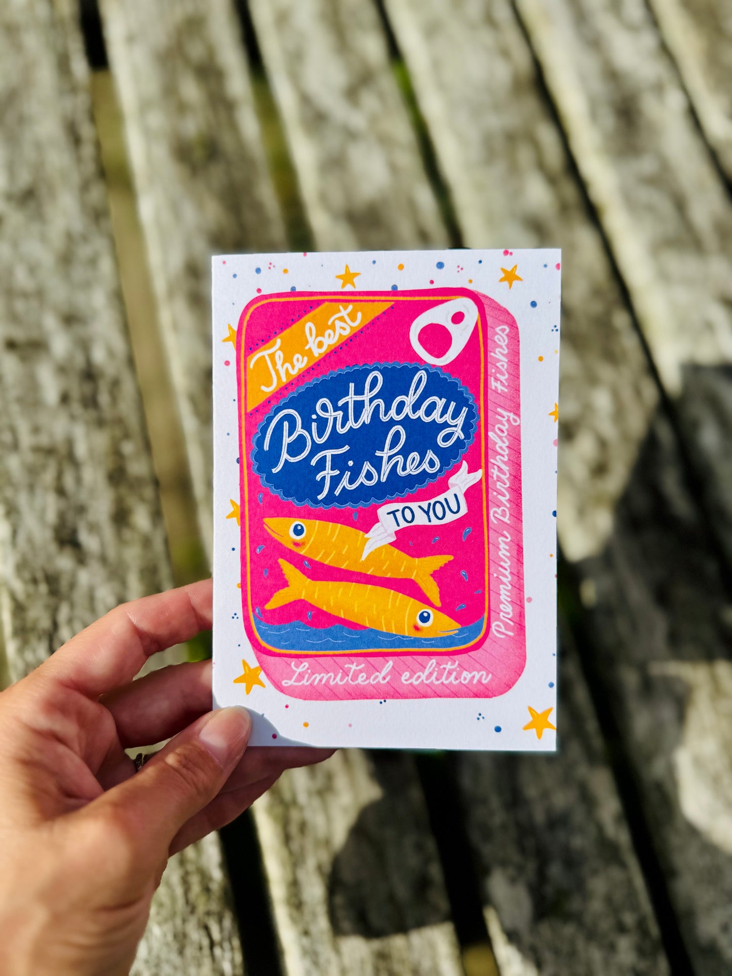 Funny Fish Pun Birthday Card – Sardine Tin Shape, Handmade