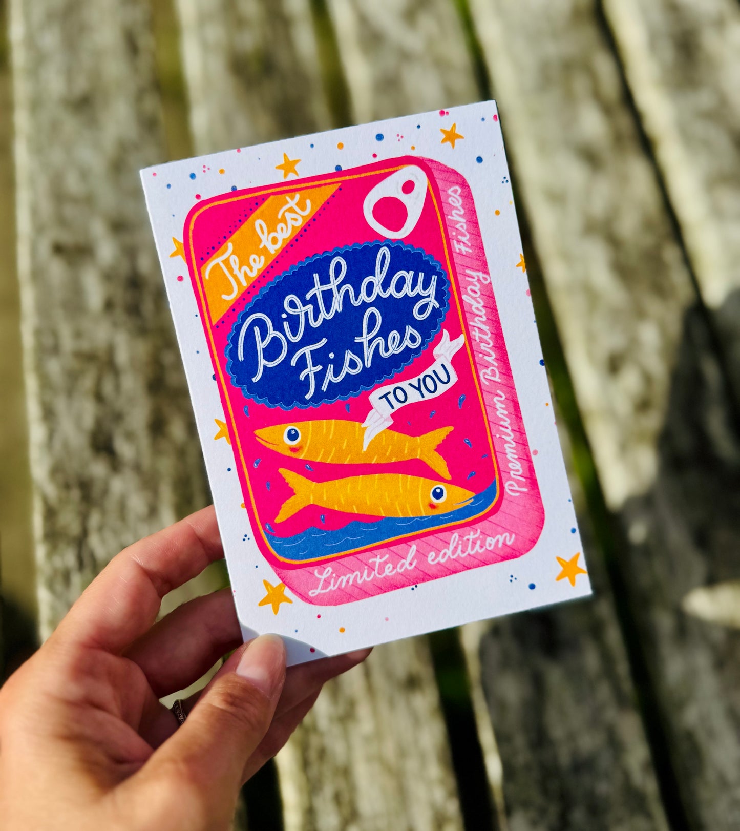 Funny Fish Pun Birthday Card – Sardine Tin Shape, Handmade