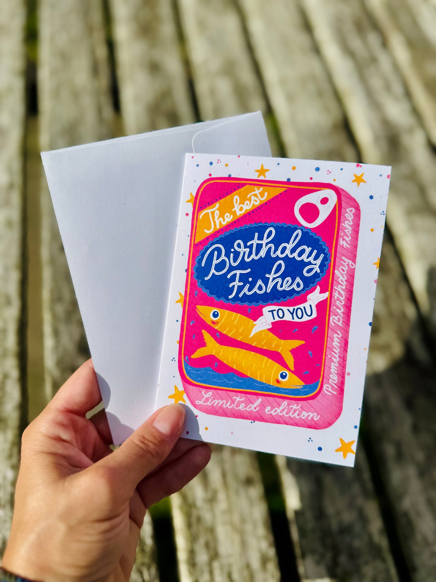 Funny Fish Pun Birthday Card – Sardine Tin Shape, Handmade
