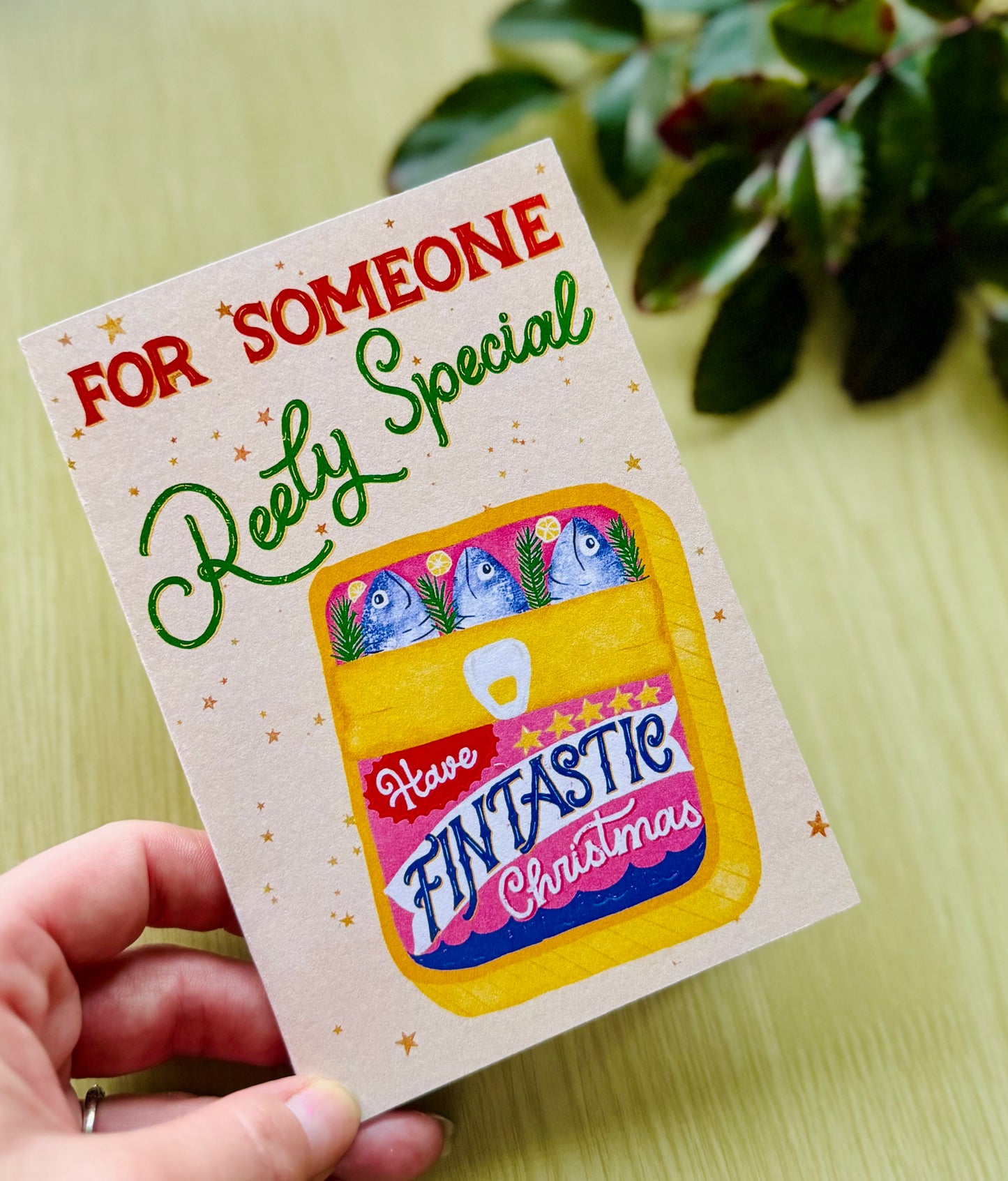 Vintage Sardine Christmas Card | Funny Pun Greeting Card