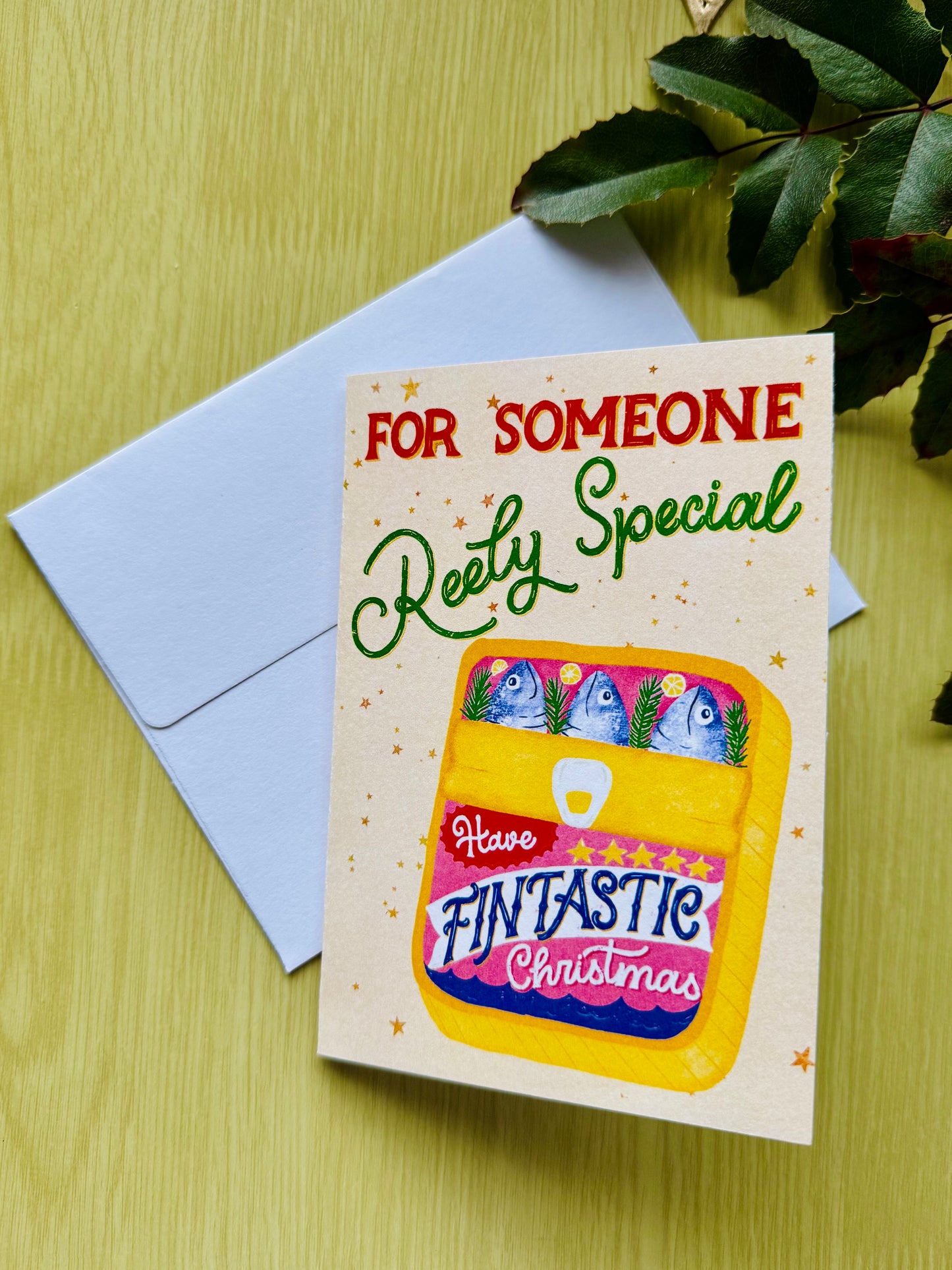 Vintage Sardine Christmas Card | Funny Pun Greeting Card