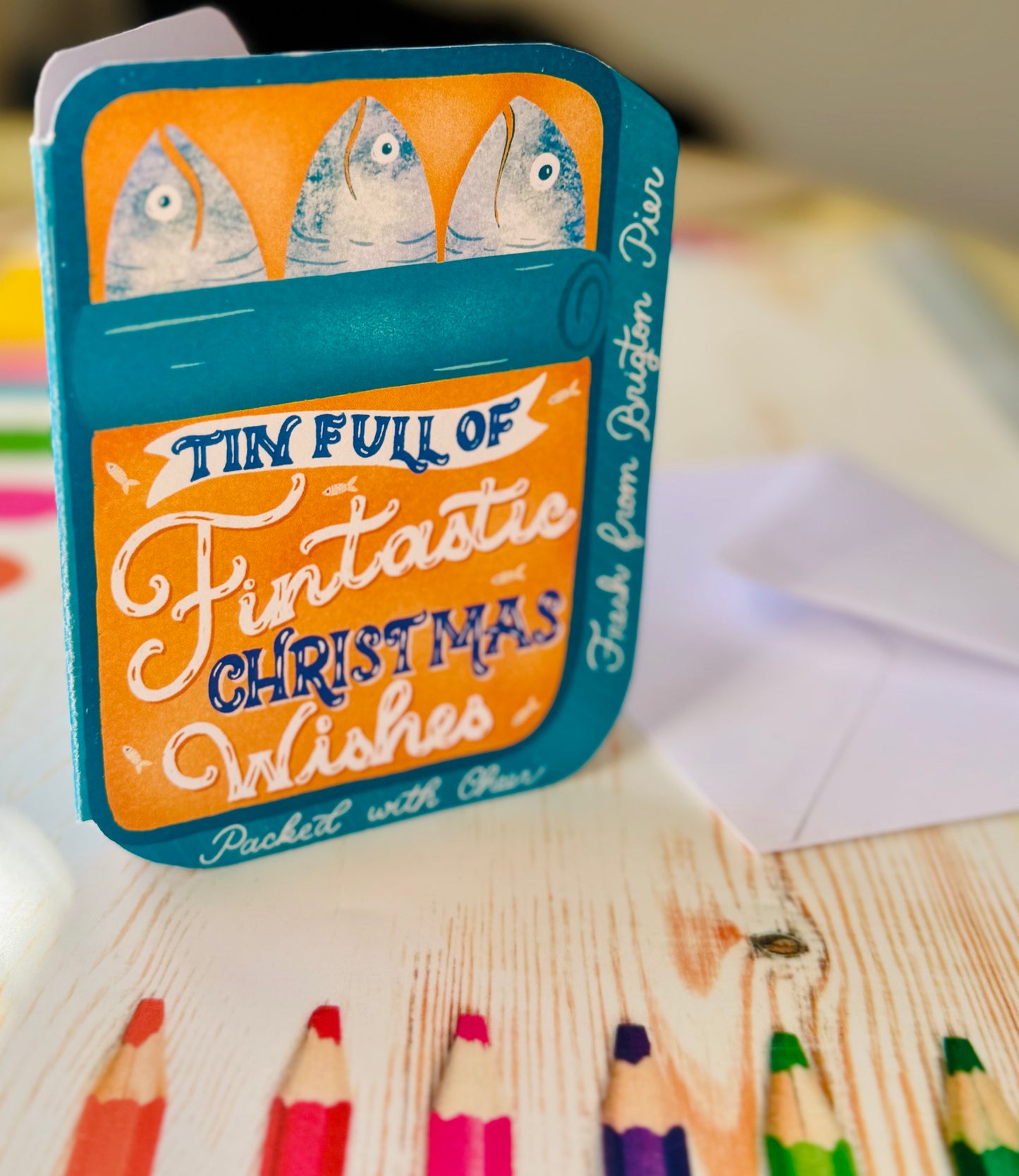 Sardine Tin Christmas Card • Hand-Cut, Unique Shape