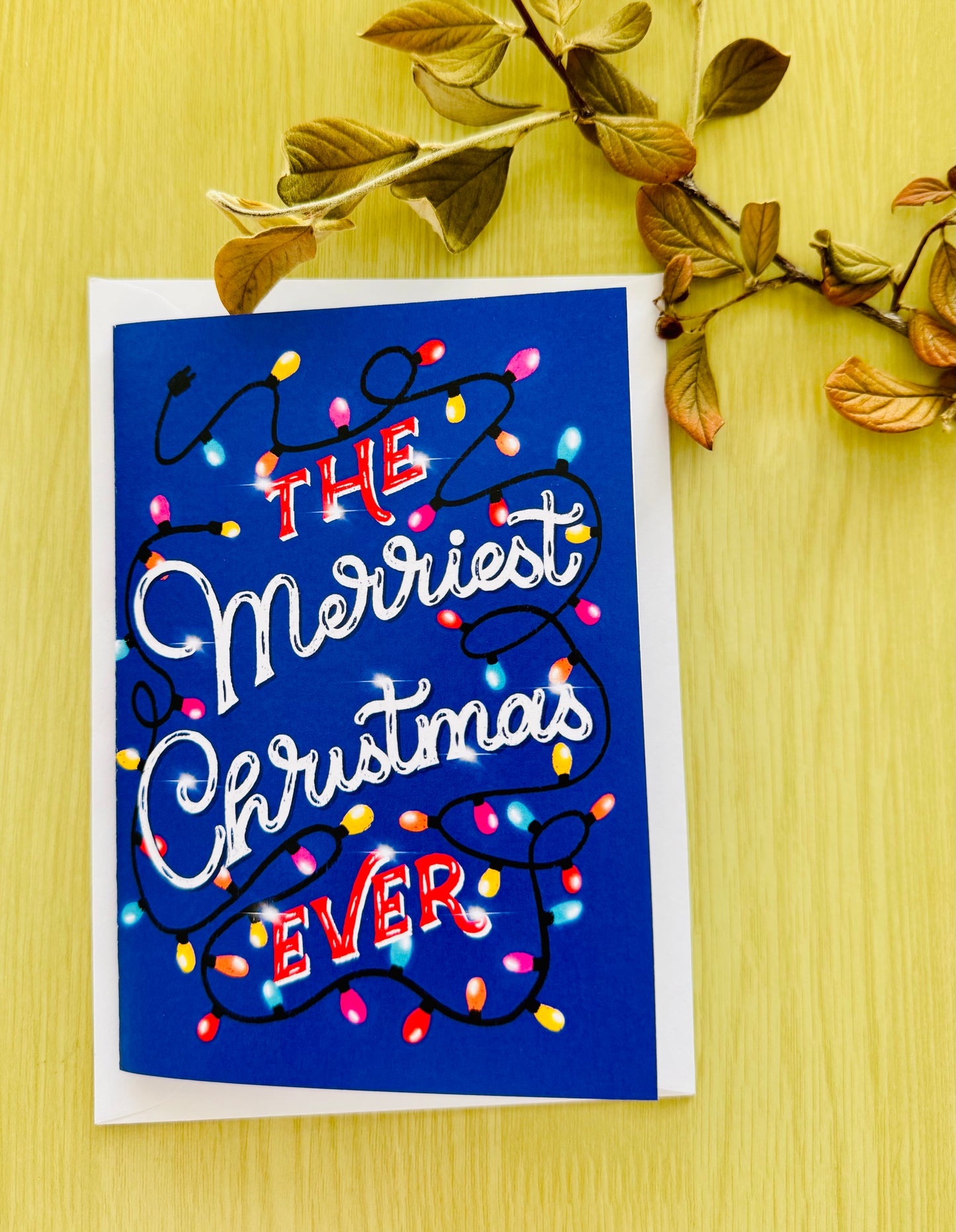 Spread Holiday Cheer with the Merriest Christmas Hand Lettering Card