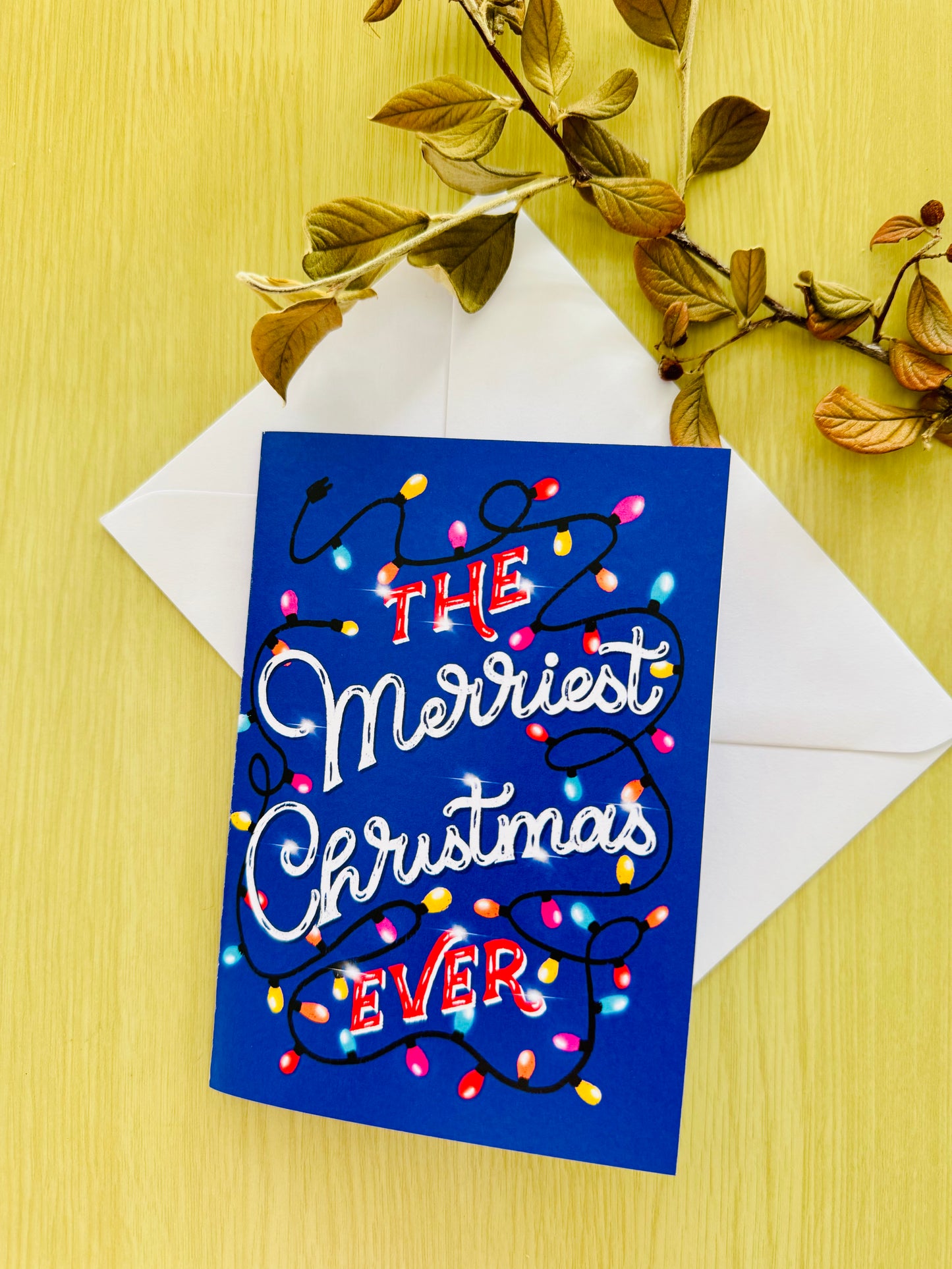 Spread Holiday Cheer with the Merriest Christmas Hand Lettering Card
