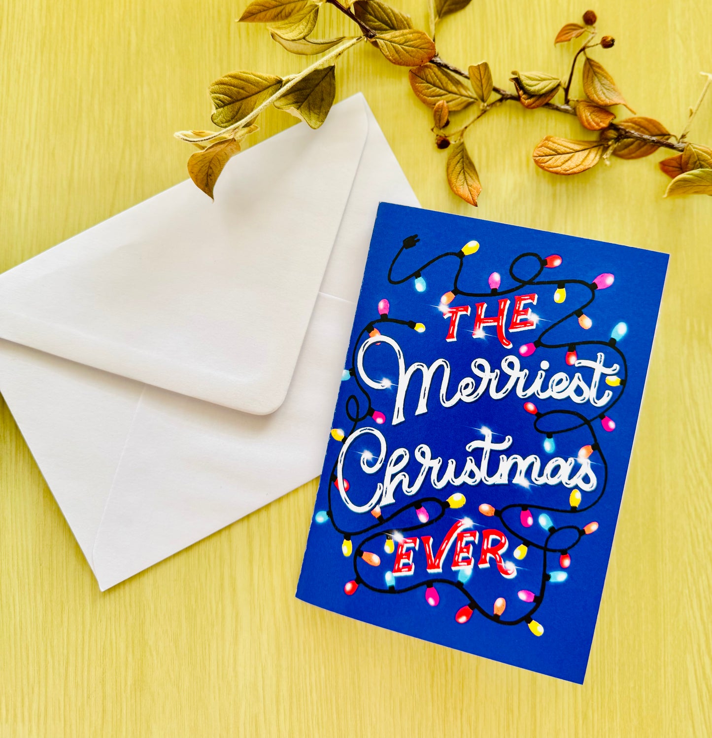 Spread Holiday Cheer with the Merriest Christmas Hand Lettering Card