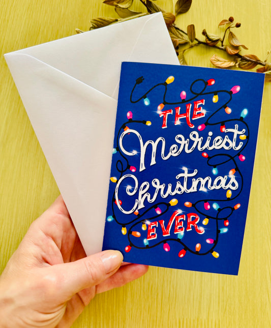 Spread Holiday Cheer with the Merriest Christmas Hand Lettering Card