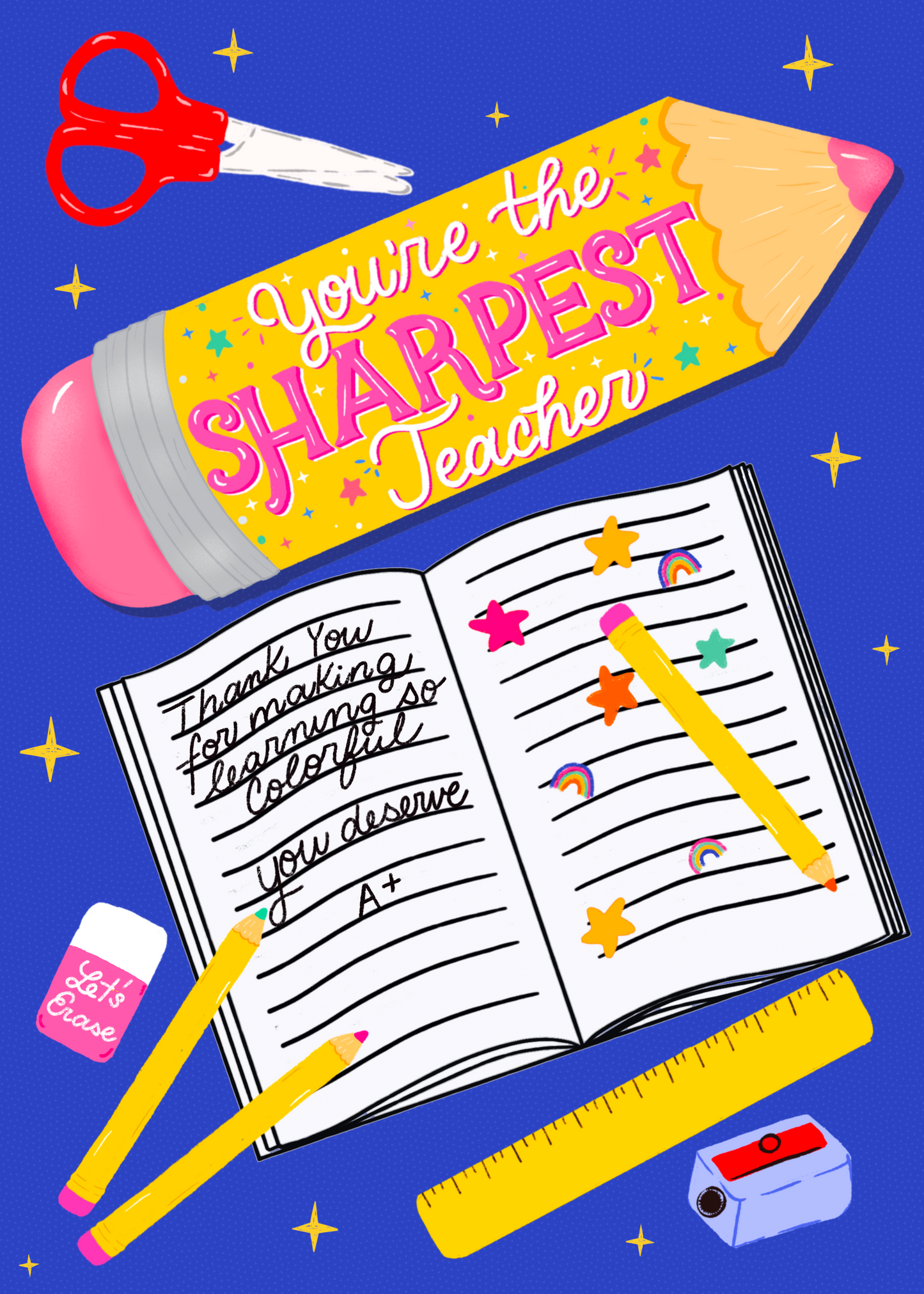You're the Sharpest Teacher – Teacher Greeting Card