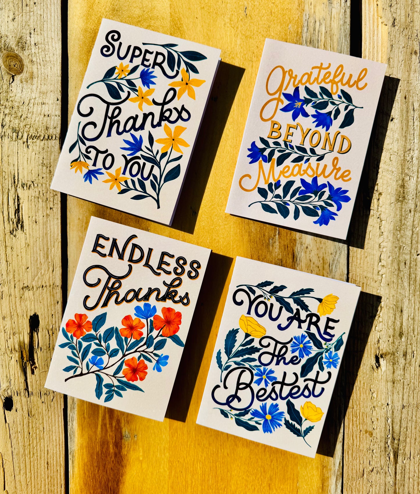 Thank You Cards Bundle – Set of 4