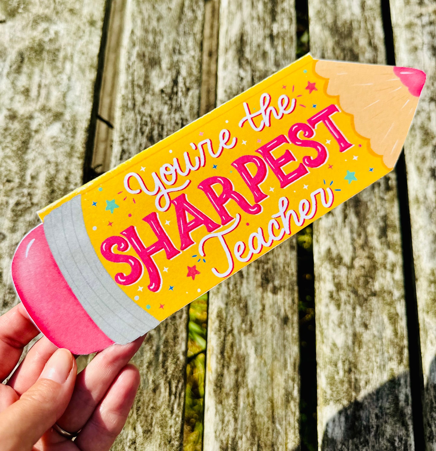 Pencil shaped Teacher Card – Shaped Handmade Card for Teachers | Be Unique by Romy