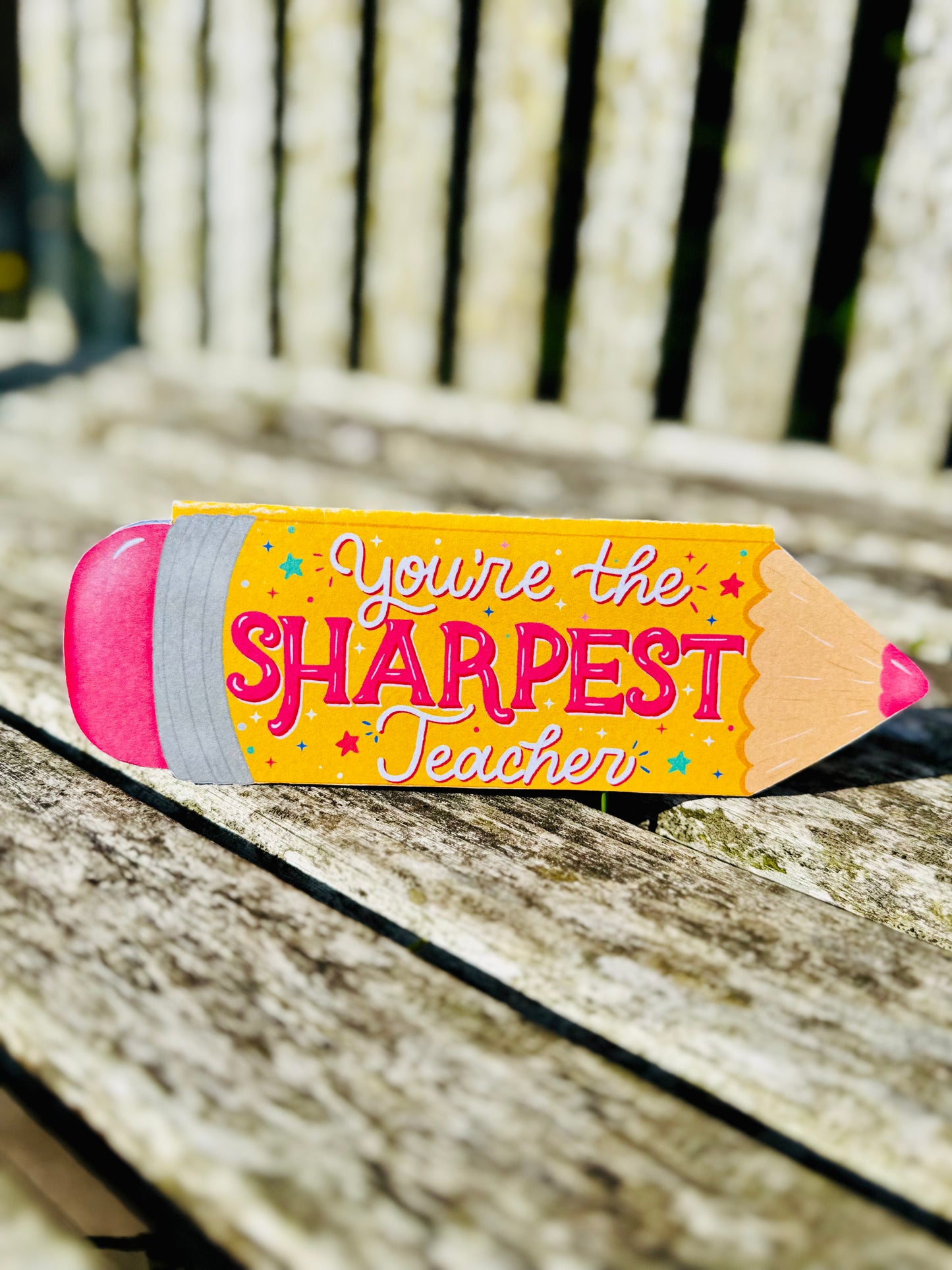 Pencil shaped Teacher Card – Shaped Handmade Card for Teachers | Be Unique by Romy