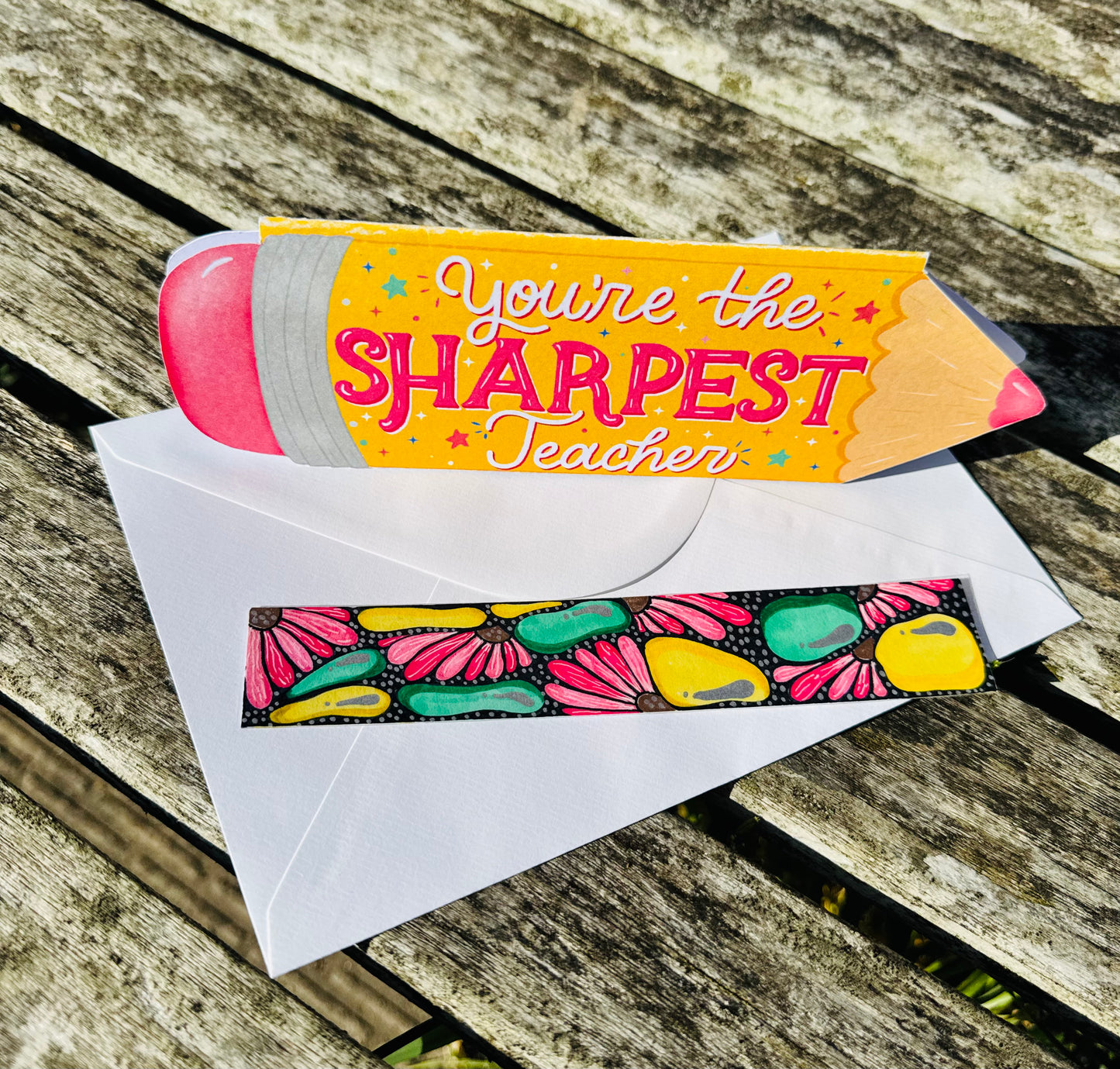 Pencil shaped Teacher Card – Shaped Handmade Card for Teachers | Be Unique by Romy