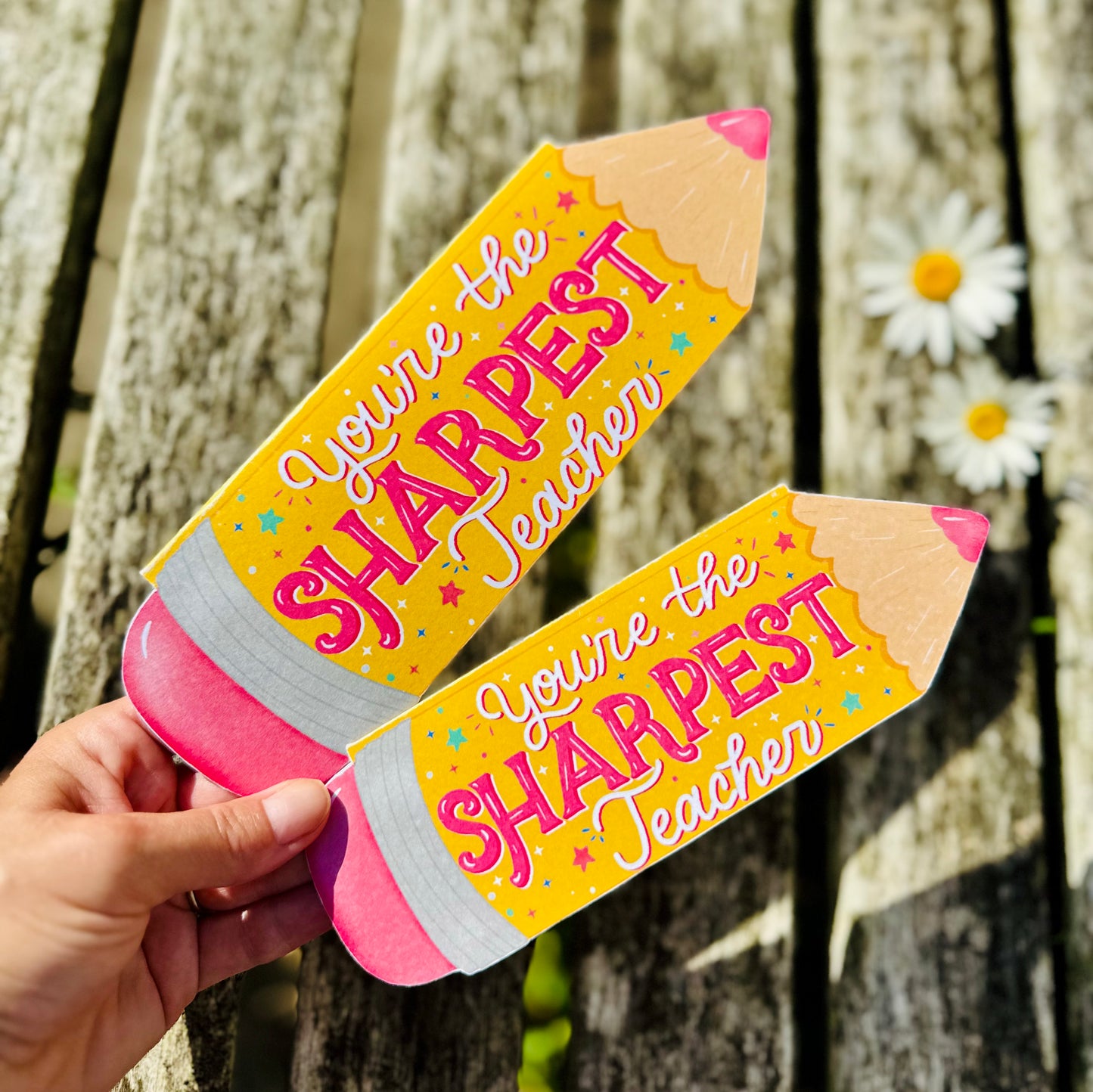 Pencil shaped Teacher Card – Shaped Handmade Card for Teachers | Be Unique by Romy