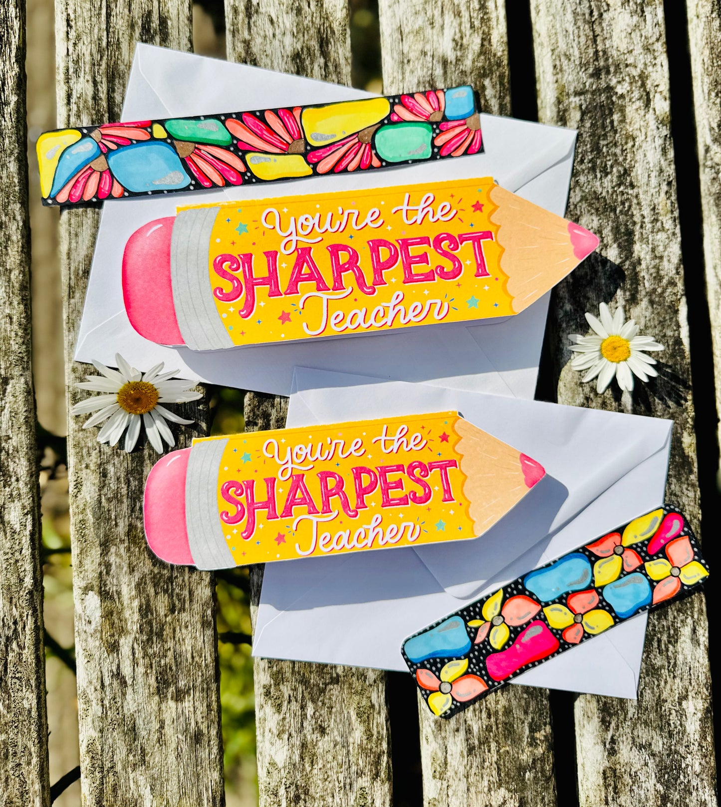 Pencil shaped Teacher Card – Shaped Handmade Card for Teachers | Be Unique by Romy