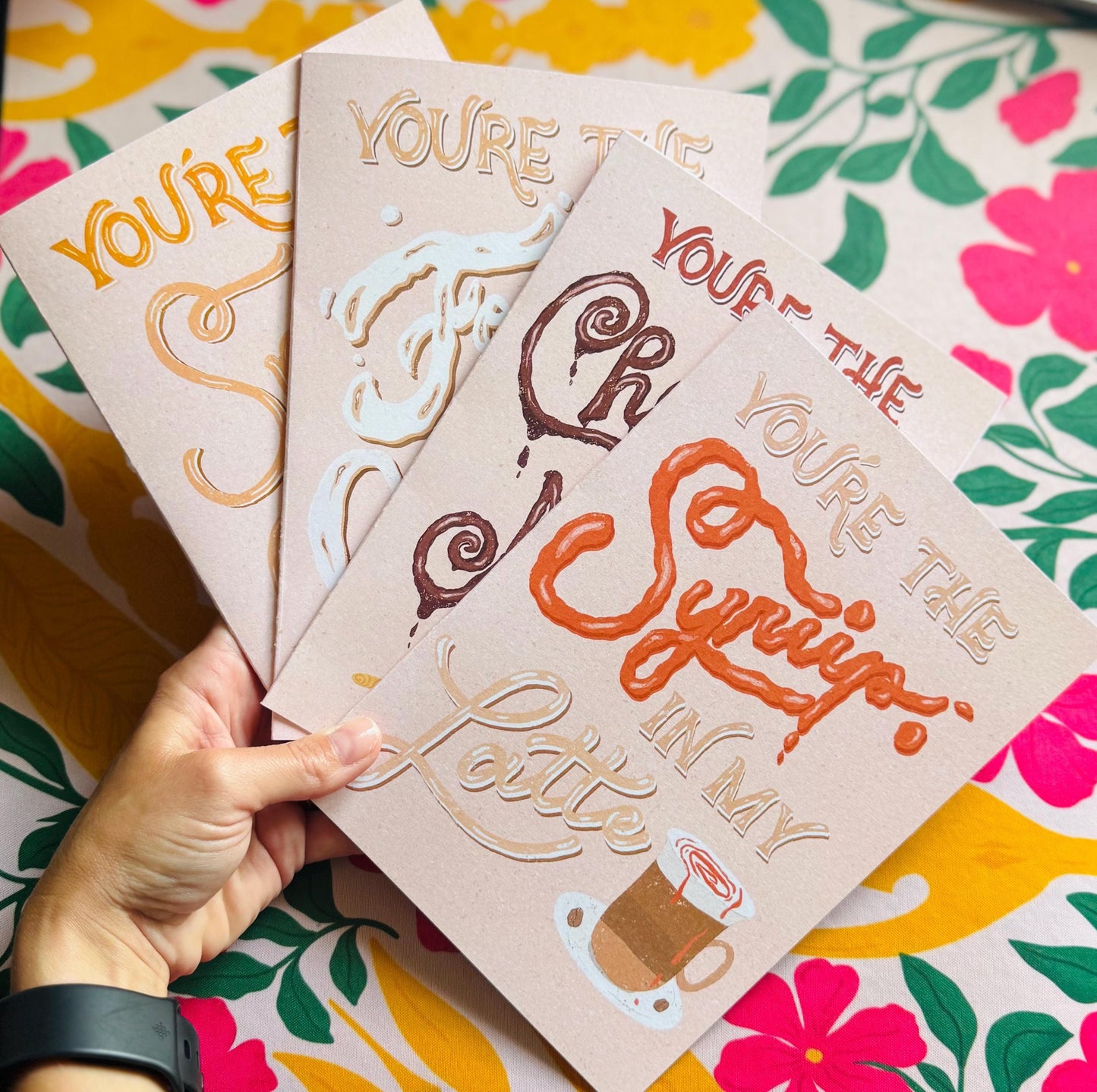 Chocolate Coffee Love Card – Funny Hand-Lettered Greeting Gift for Coffee Lovers | You’re the Chocolate in My Mocha