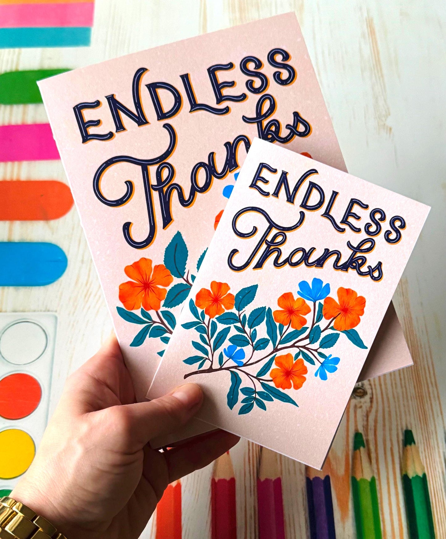 Endless Thanks Gift Card – Floral Thank You Handmade Appreciation Greeting Gift for Him, Her Mom Dad Grandma Grandpa & Friends