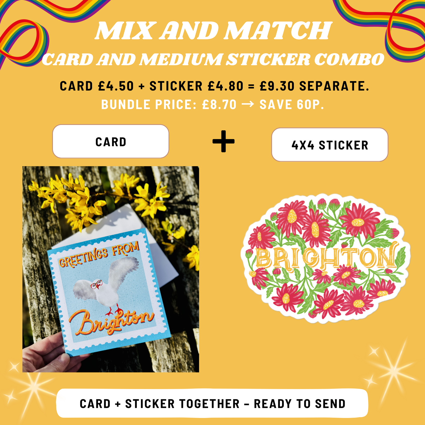 Greetings from Brighton Card – Mix & Match Sticker Bundle