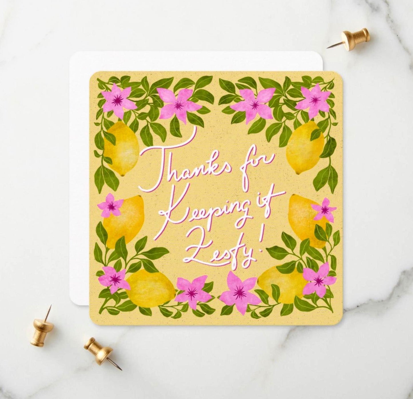 Zesty Lemon Thank You Cards – ‘You Are the Zest’ Greeting Gift for Him Her, or Friend