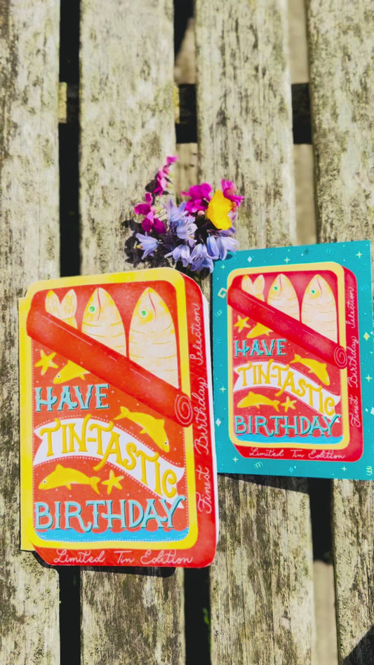 Sardine Tin Birthday Card – Tin Shaped Design