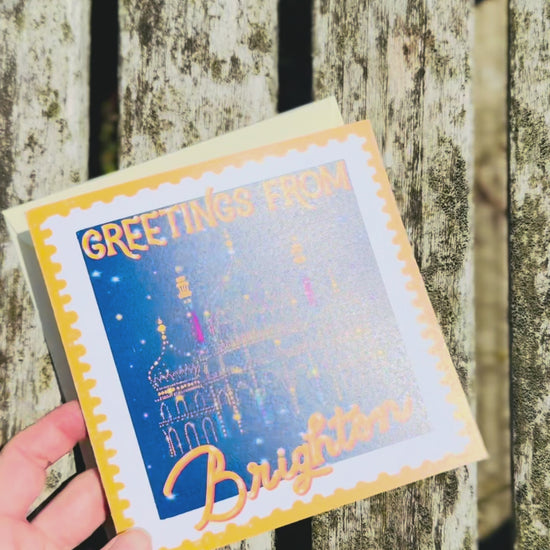 Video of Greetings from Brighton Square card with Royal Pavilion 
