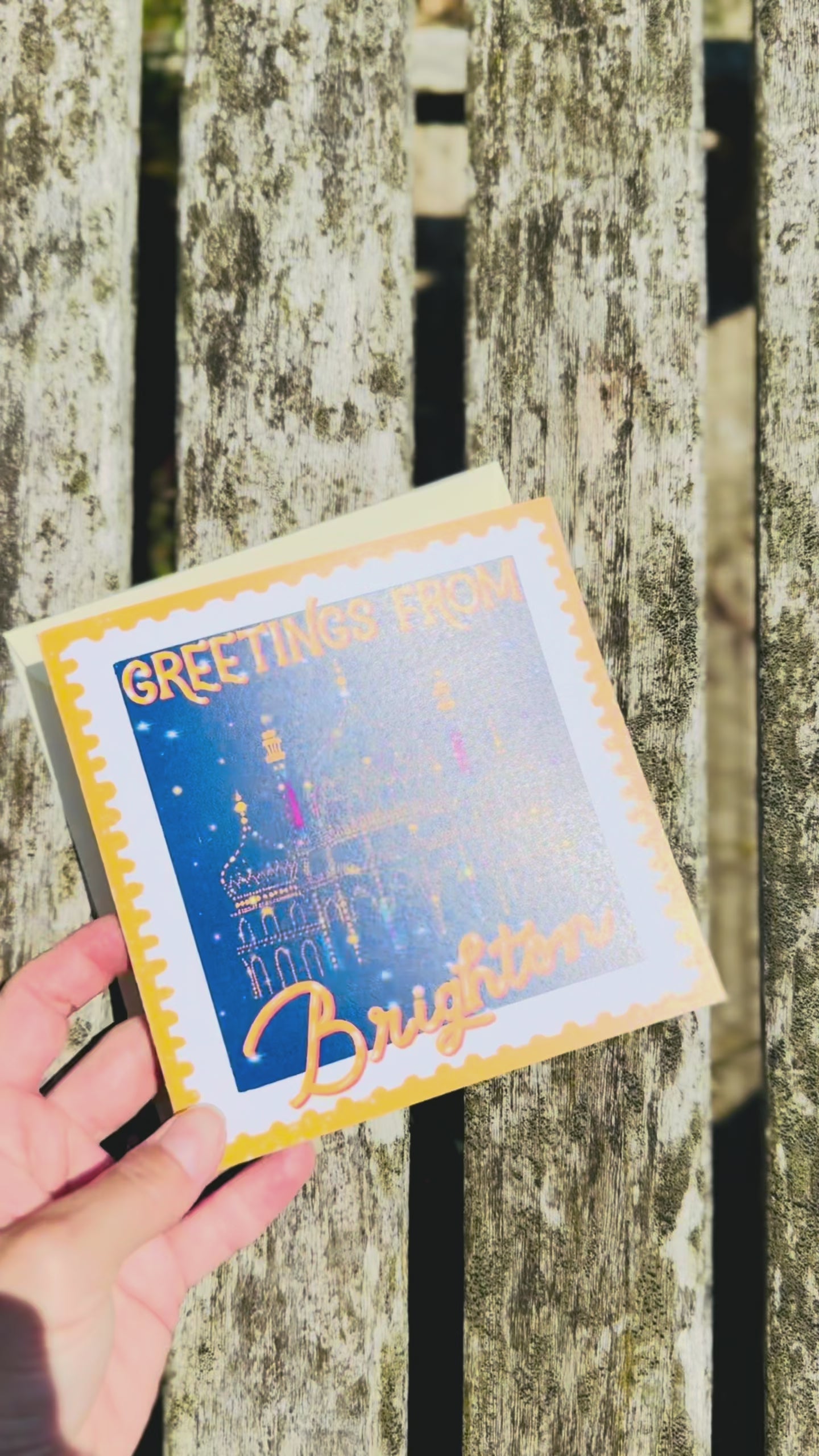 Video of Greetings from Brighton Square card with Royal Pavilion 